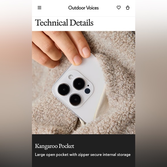 NWT Outdoor Voices MegaFleece Snap Up Hoodie wool - Picture 8 of 12